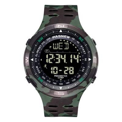 Baishengniu outdoor luminous waterproof alarm clock electronic watch student step counting smart compass multi-function watch_voghion.com