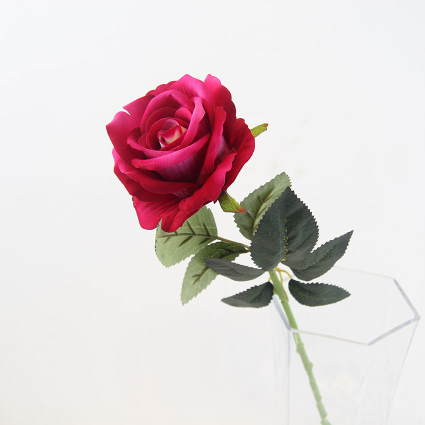 Simulación solo lovesickness Rosa alta simulación flor falsa Flor de seda flor artificial flocado flor simulación planta