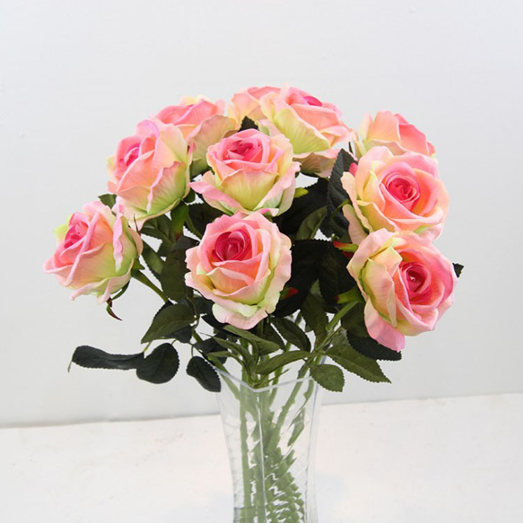 Simulación solo lovesickness Rosa alta simulación flor falsa Flor de seda flor artificial flocado flor simulación planta