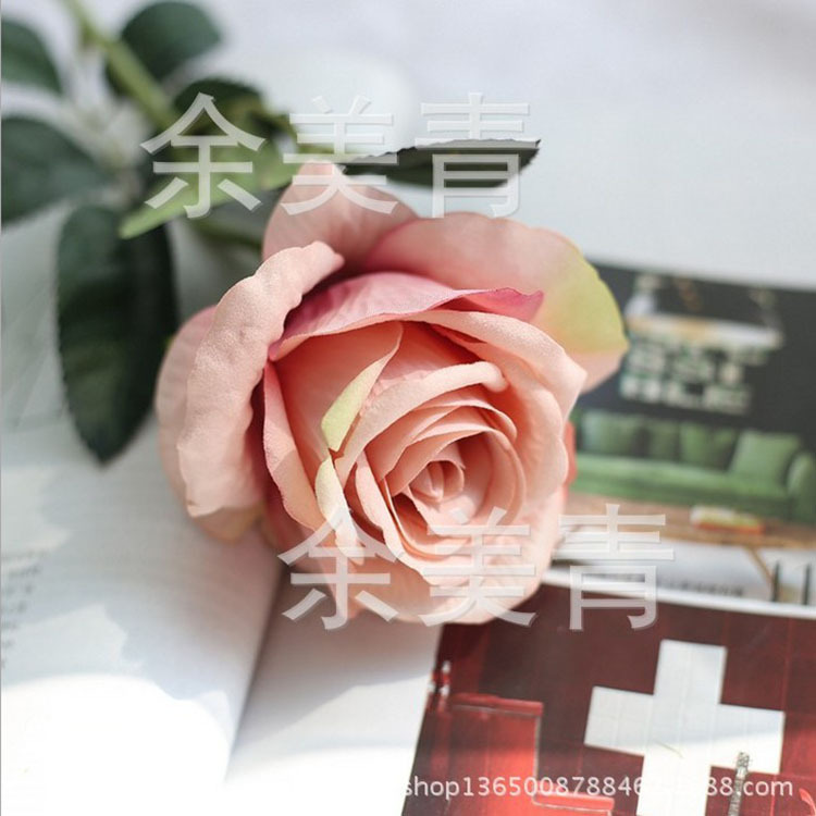 Simulación solo lovesickness Rosa alta simulación flor falsa Flor de seda flor artificial flocado flor simulación planta
