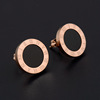 Golden earrings stainless steel, does not fade, pink gold, simple and elegant design, Japanese and Korean