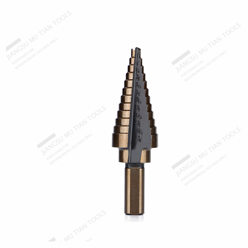 British ladder drill aluminum boxed steel plate puncher British 5pc Triangle hole reaming pagoda drill step five pieces