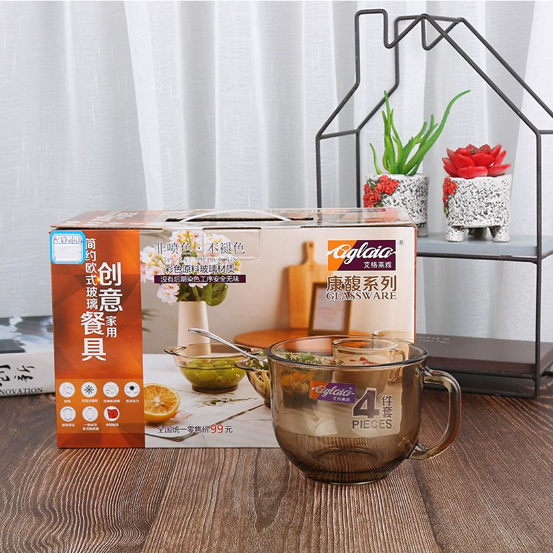 Эглея Set, подарочная коробка из стекла, чашка для чая, набор из 4 предмета