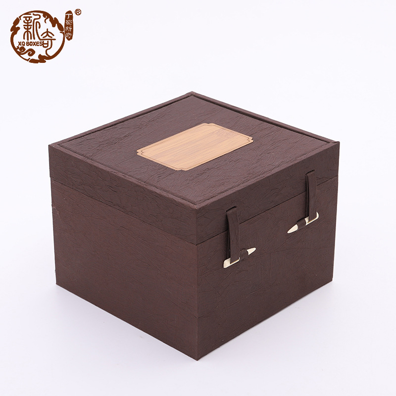 皱纹竹板布艺盒 江苏锦盒麻布小巧批发紫砂壶包装盒