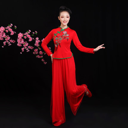 Square dance clothing female adult performance clothing set 2019 new Yangko clothing middle-aged and elderly ethnic classical dance clothing