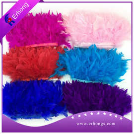 火片布边火鸡毛布带10-15cm长平板撕片羽毛花边 演出服装灯饰辅料