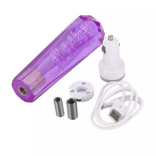Car modification manual crystal diamond shift knob acrylic extended LED colorful light shift lever shift knob wave head
