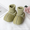 Demi-season children's fleece footwear for early age, soft sole