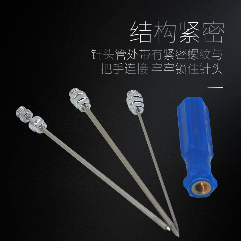 Aguja de deflación ruminal para ganado vacuno y ovino Aguja de punción de acero inoxidable Aguja de escape de estómago veterinaria Aguja de trocar de tres propósitos veterinaria