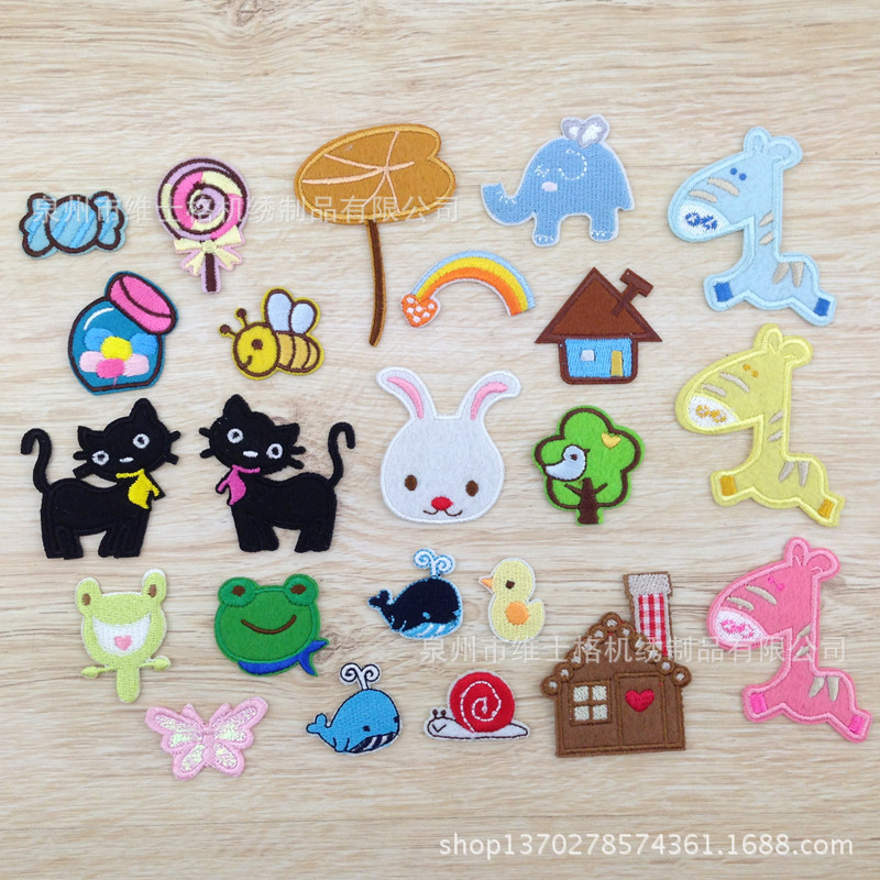 厂家直销布贴DIY 兔子卡通儿童衣服修补丁装饰贴蘑菇电脑绣花章