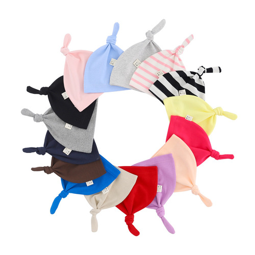 9901 European and American infant hat children's knot hat baby knot hat newborn baby hat sleep hat 