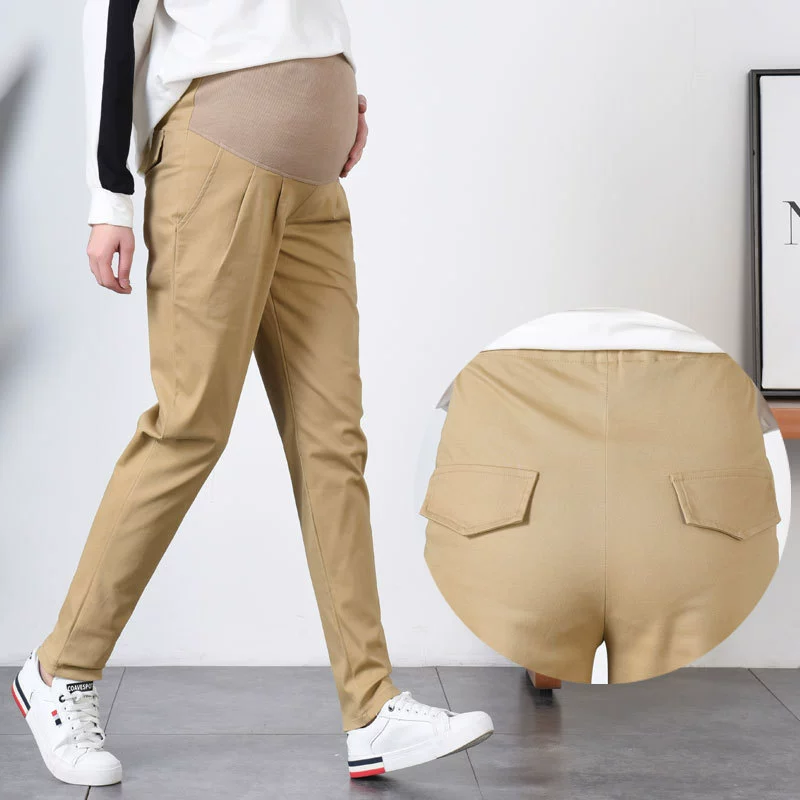 Брюки для беременных хлопковые брюки гарем в Корейском стиле брюки с подтяжкой живота весенне-осенние повседневные очень большие узкие брюки больших размеров зима на флисовой подкладке