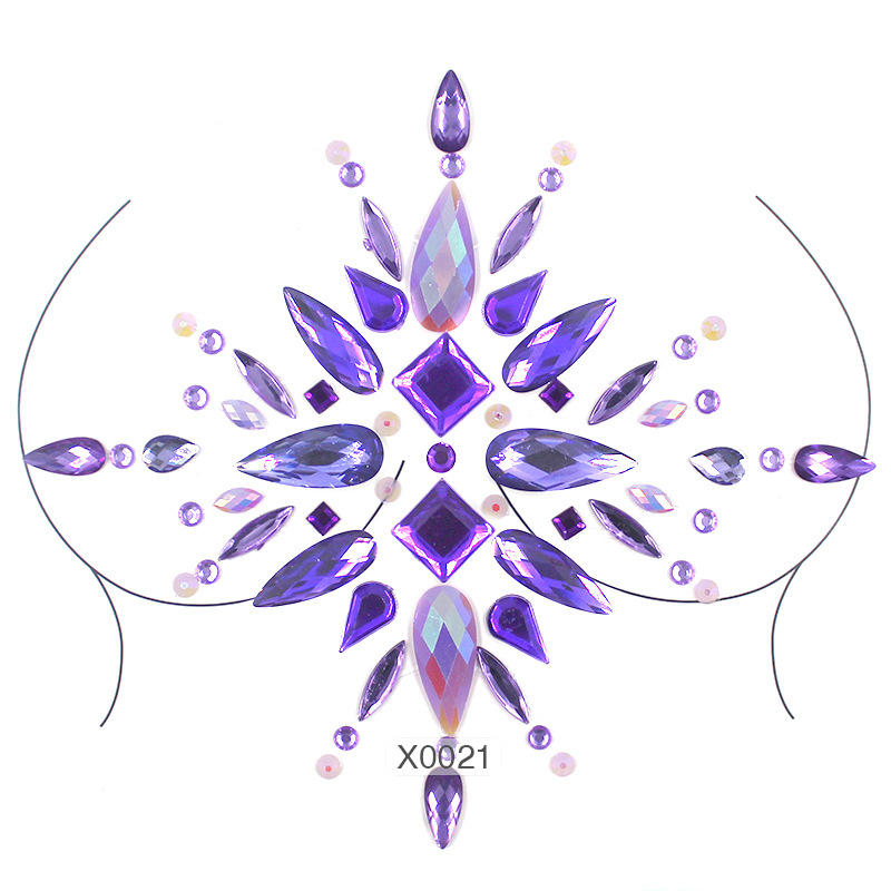 Europa y América sexy cuerpo de diamantes de imitación de cristal del pecho pegatinas de diamante tatuaje fabricantes de pegatinas de diamante en stock pegatinas de tatuaje autoadhesivas transfronterizas