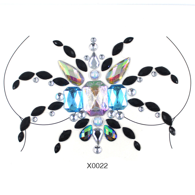 Europa y América sexy cuerpo de diamantes de imitación de cristal del pecho pegatinas de diamante tatuaje fabricantes de pegatinas de diamante en stock pegatinas de tatuaje autoadhesivas transfronterizas