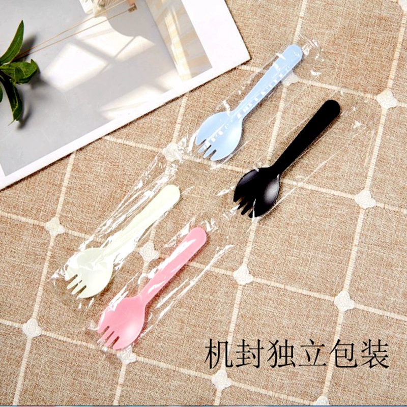 Disposable spoon, fruit fork, plastic tableware, dessert pack, increased thickness