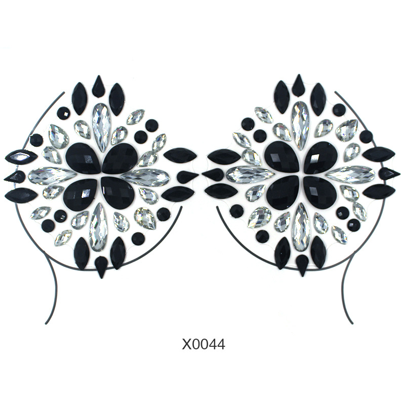 Europa y América sexy cuerpo de diamantes de imitación de cristal del pecho pegatinas de diamante tatuaje fabricantes de pegatinas de diamante en stock pegatinas de tatuaje autoadhesivas transfronterizas