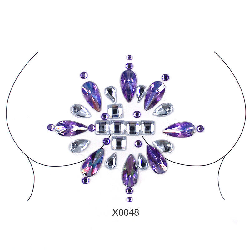 Europa y América sexy cuerpo de diamantes de imitación de cristal del pecho pegatinas de diamante tatuaje fabricantes de pegatinas de diamante en stock pegatinas de tatuaje autoadhesivas transfronterizas