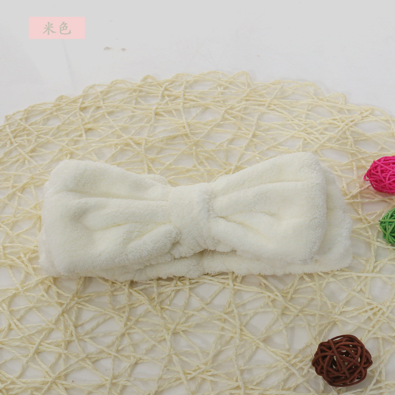 Estilo coreano de terciopelo coral arco pelo banda lavado de cara maquillaje pelo banda moda yoga deportes lindo pelo banda señoras