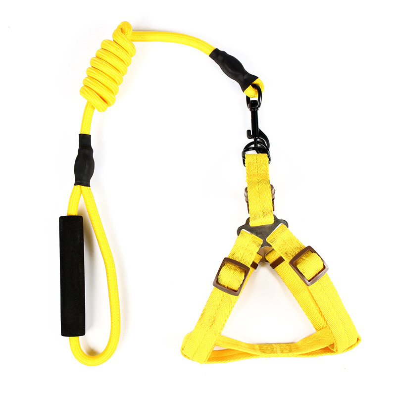 Correa para perro pequeño, protección para las manos, mango de nailon, cuerda redonda, arnés, conjunto de collar, suministros para mascotas al por mayor