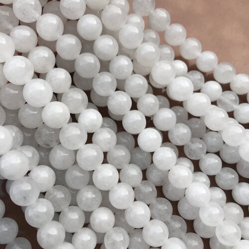 Natural white jade loose beads, white chalcedony round beads, White Jade beads, semi-finished products, DIY wholesale manufacturers direct supply