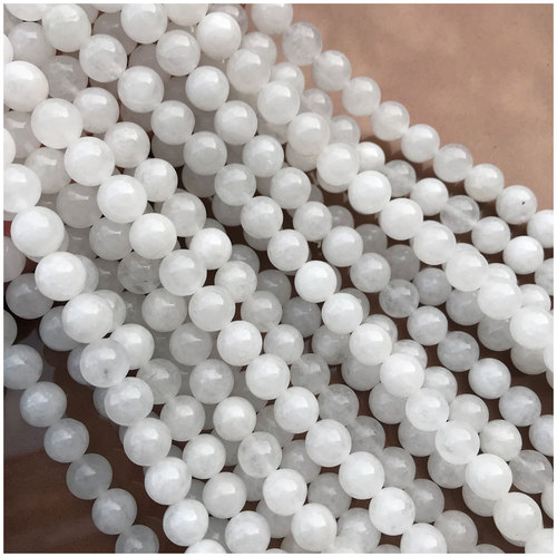 Natural white jade loose beads, white chalcedony round beads, White Jade beads, semi-finished products, DIY wholesale manufacturers direct supply