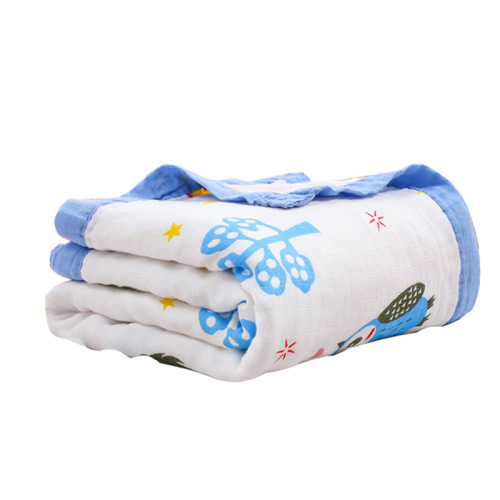 New Style Cartoon Baby Blanket Bamboo Cotton 40-Count Printed Soft Absorbent Bath Towel Wholesale Four Layers of Gauze