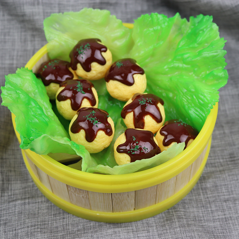 仿真章鱼丸 小丸子章鱼烧日式小吃食物模型菜品摆设装饰拍摄道具