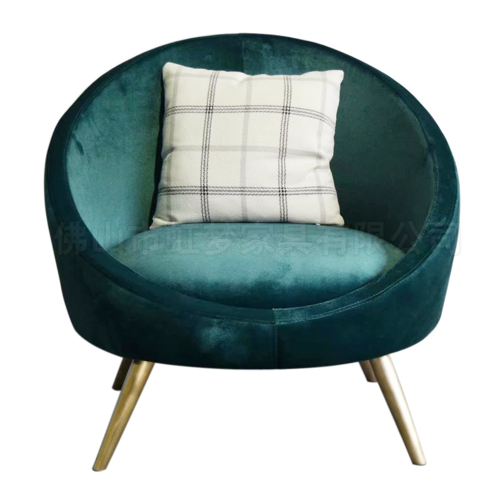 Simple Fashion Metal Single Sofa Chair Light Luxury Living Room Hotel Model Room Shopping Mall Pu Leather Lazy Sofa Manufacturers