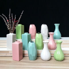 Ceramic Aroma Diffuser Vase Creative Plant Pot Home Decor Pink White Blue Green Geometric Square Irregular Shape Factory Wholesale
