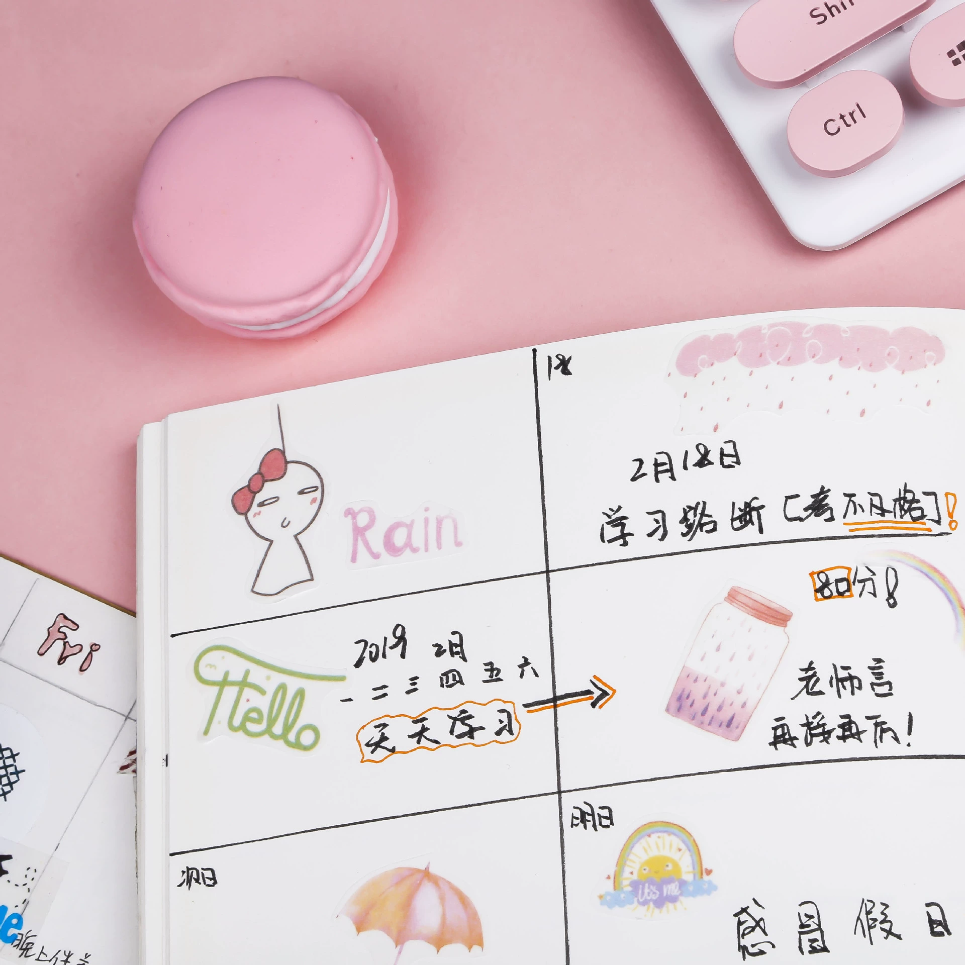Г Genuine fresh cartoon cute sticker, scheduler