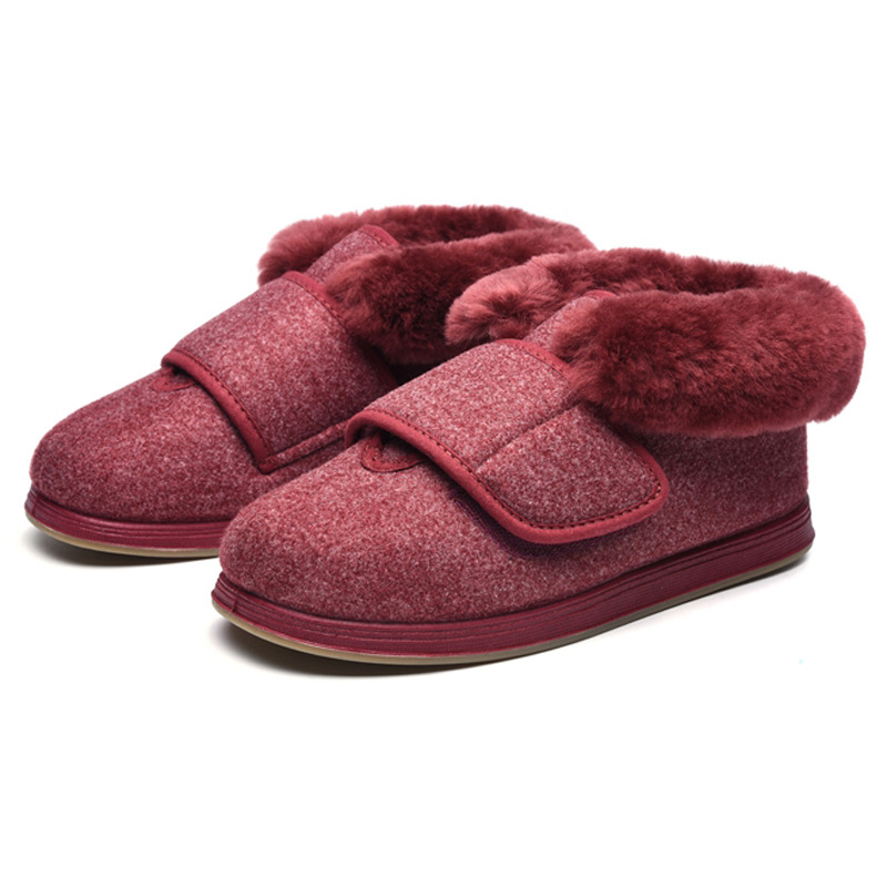 Keep warm comfortable espadrilles for pregnant with velcro platform…