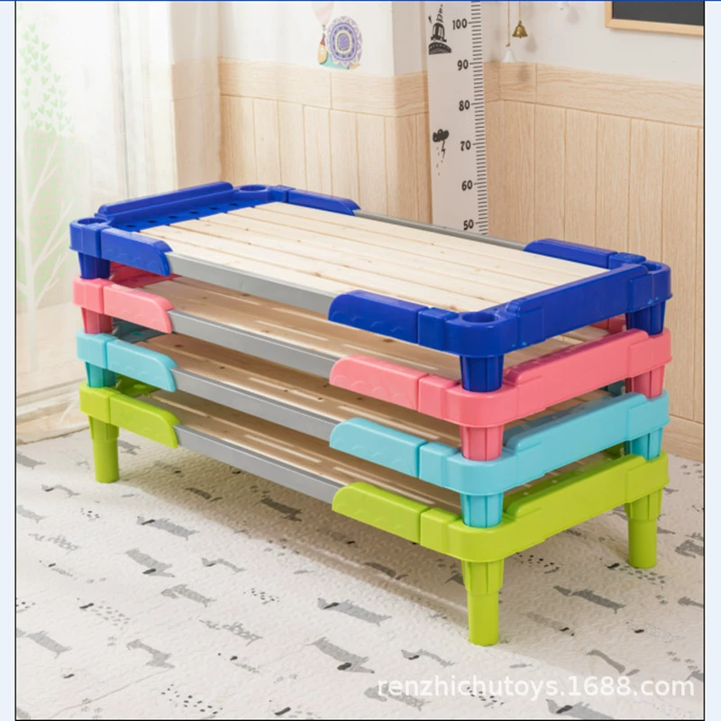 Оптовая продажа, детский сад, раннее образование, тренировочная кровать для сна, детская утолщенная кровать для сращивания, сложенная пластиковая деревянная кровать из цельного дерева