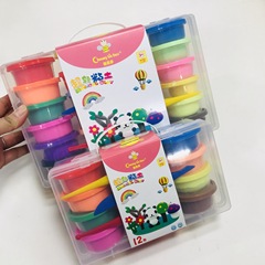 Kindergarten handicraft supplies ultra-light clay 12-color boxed colored clay light clay simple packaging popular clay materials