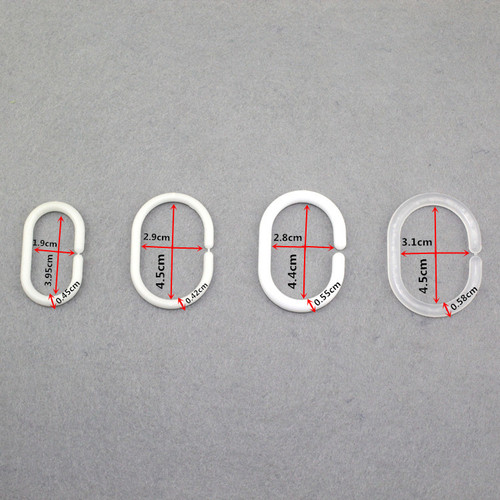 Manufacturer wholesale C-type curtain ring single hook, plastic shower curtain ring white curtain accessories in multiple specifications