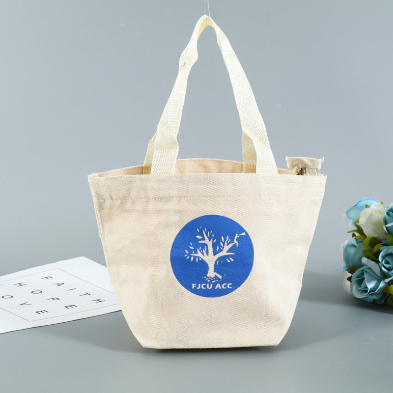 厂家供应手提帆布袋定制 创意印花手提棉布袋 定做拉链棉布袋子