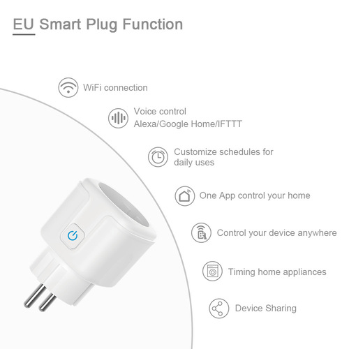 European standard Alexa smart socket wifi mobile phone timer switch 20A socket remote control smart home manufacturer