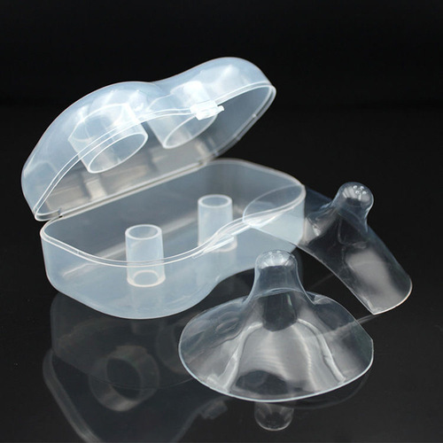 Half-round silicone nipple shield breast milk feeder, anti-bite pain, inner indentation correction, small size, large correction breast shield