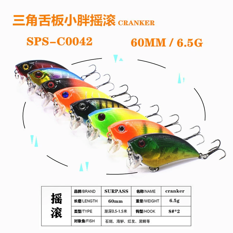 [Factory Outlet] Треугольный язык Luya Chubby Rock 60 мм6.5 г Оптовые рыболовные снасти Все виды пластиковых поддельных приманок