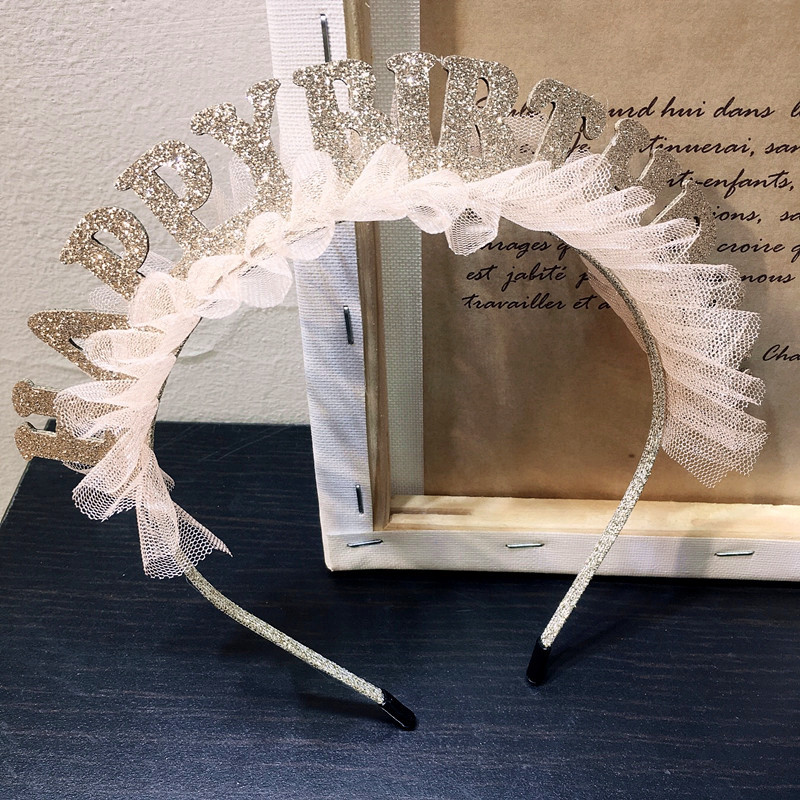 韓国版happybirthdy誕生日パーティーキッズヘッドバンドヘッドバックルヘアバンドヘアアクセサリーリボン誕生日パーティー