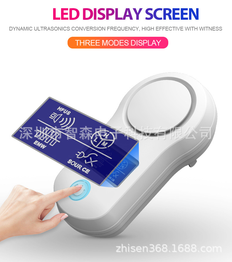 Repelente electrónico ultrasónico transfronterizo del ratón con el ahuyentador QS005 del mosquito de la exhibición del LCD