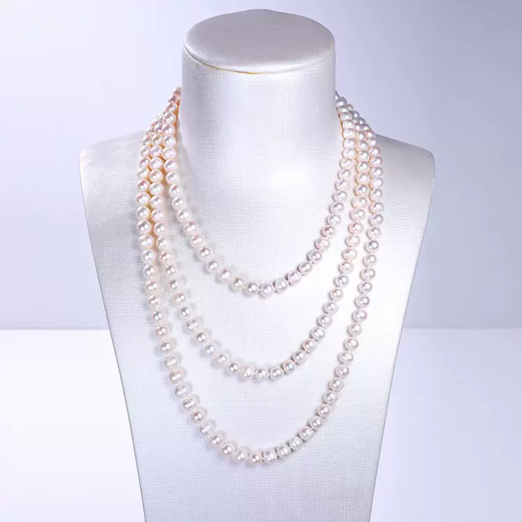 实惠珍珠项链8-9mm长款全珠毛衣链服装搭配时尚送妈妈首饰