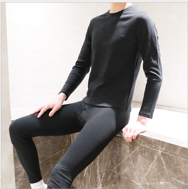 Men's New Long-Sleeved Trousers Suit Hip Lifting Plus Velvet Pajamas Knee Pads Suit Tops Clothes Intimates Clothing Men's Clothing