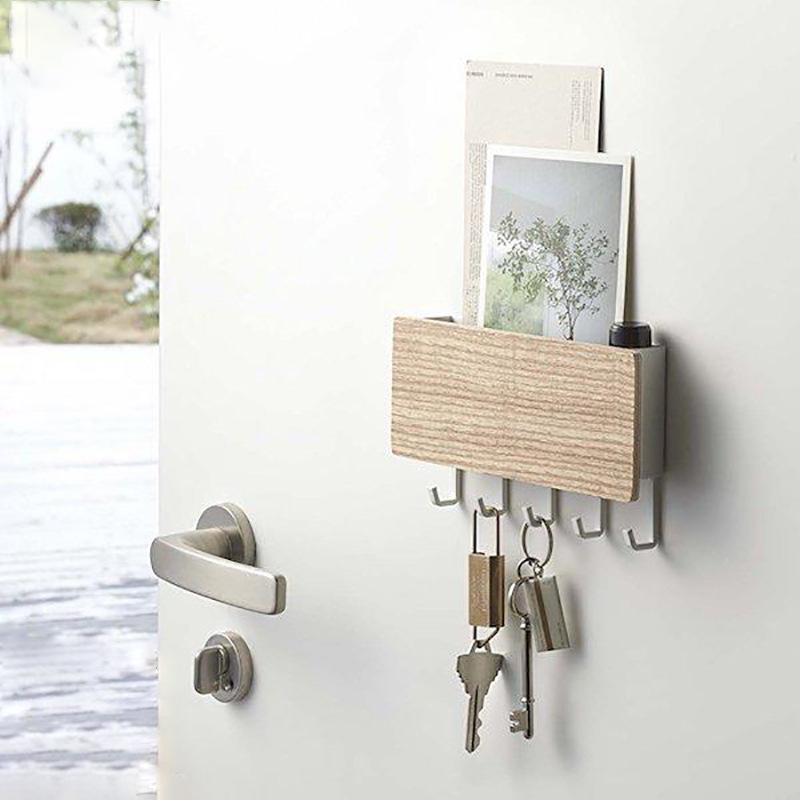 Japanese Wall-Mounted Entrance Key Rack Creative Punch-Free Wall Hook Storage Rack Multi-Functional Product Storage Rack
