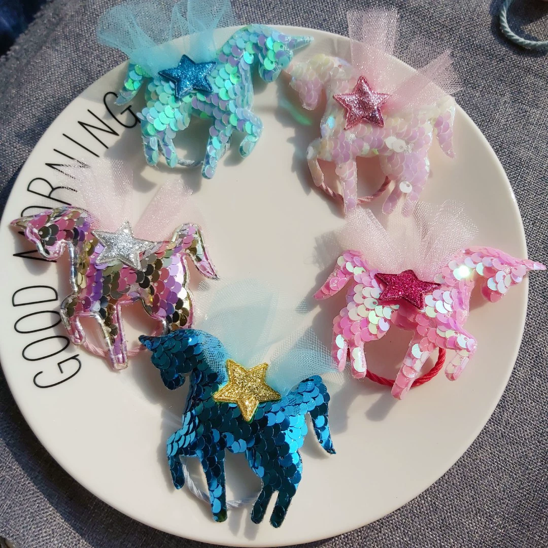Детские ногти sequins, милый верёвка для волос