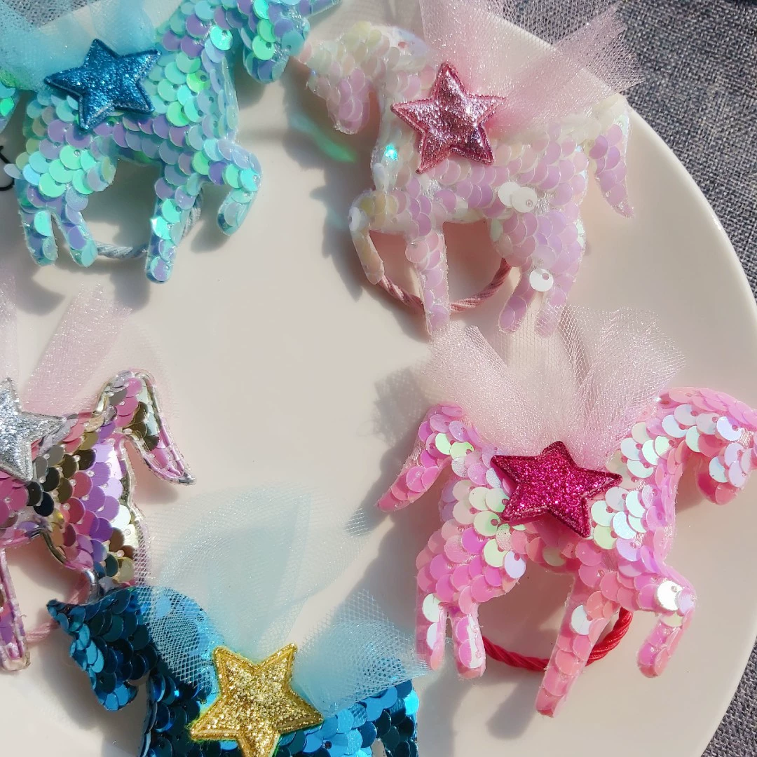 Детские ногти sequins, милый верёвка для волос