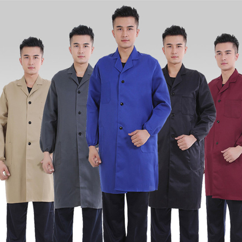 Polyester-Cotton Blue Coat Workwear, Long-Sleeve Dustproof Clothing, Wholesale Factory Coveralls, Stain-Resistant and Wear-Resistant