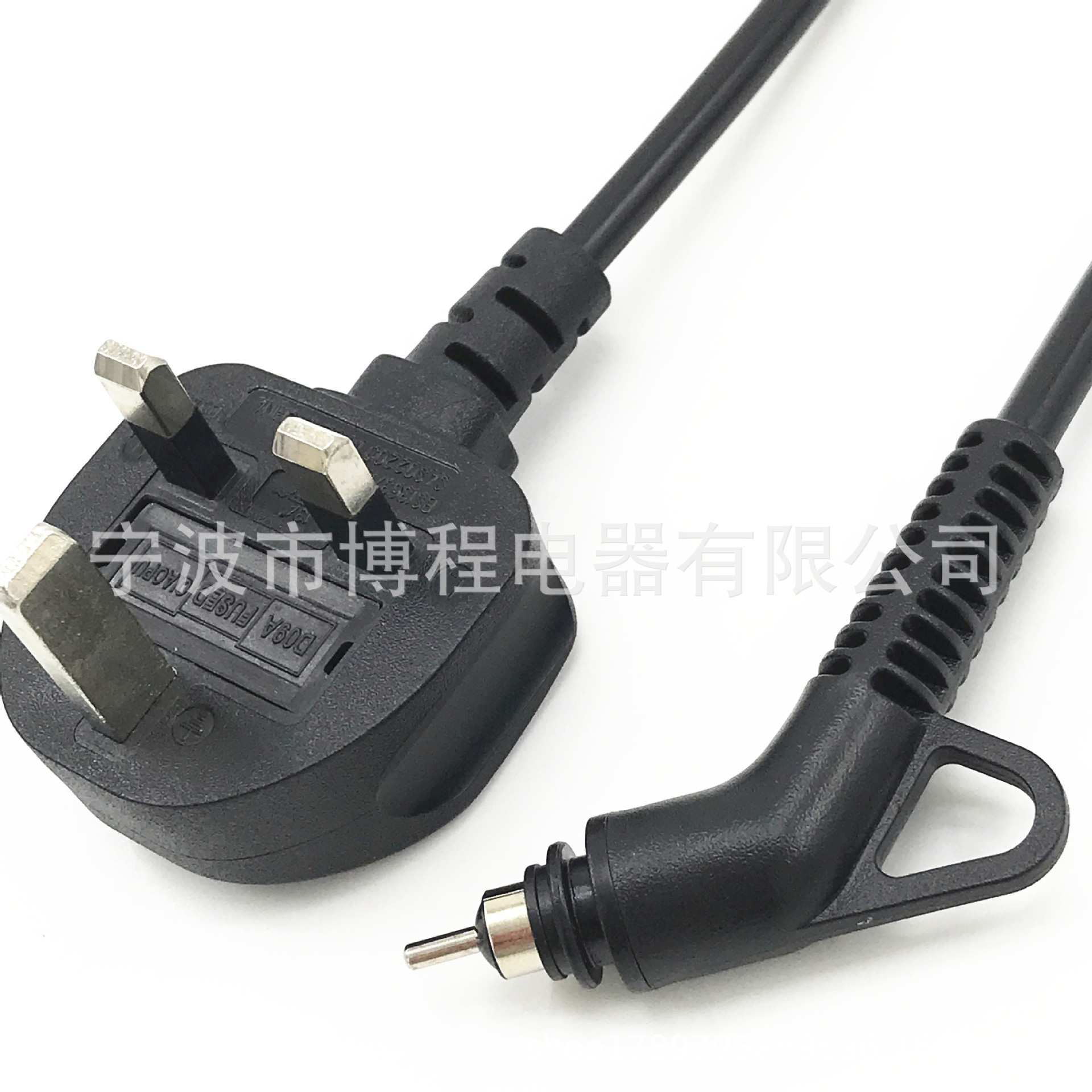 BS认证英国电源线两芯英规带旋转尾插头电源线转尾英规美发插头