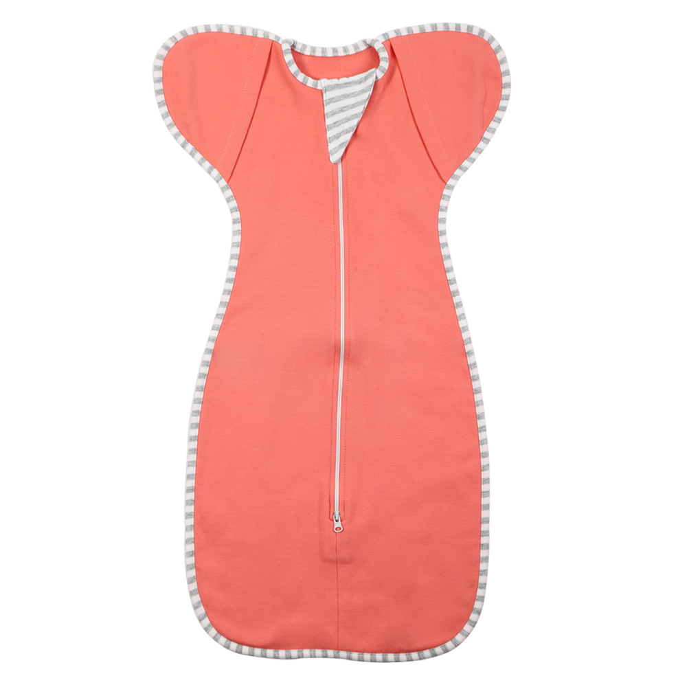 Yinmei Four Seasons bebé anti-shock swaddling toalla bebé Algodón puro elástico swaddling toalla saco de dormir manga desmontable transfronteriza