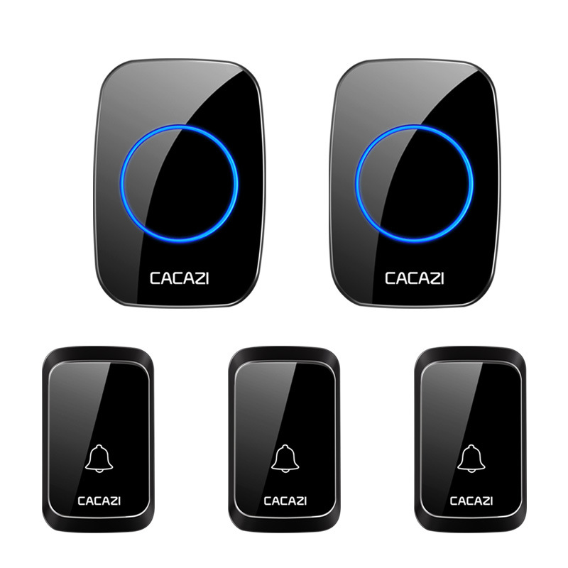 无线家用用电池款直流电全用电池不插电的无线门铃三拖二门铃