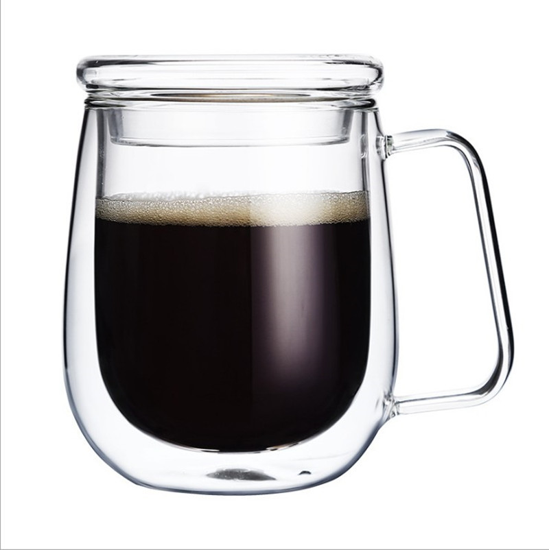 Borosilicato hogar de doble capa de vidrio transparente taza de té creativo taza de agua taza de café jugo bebida taza de leche